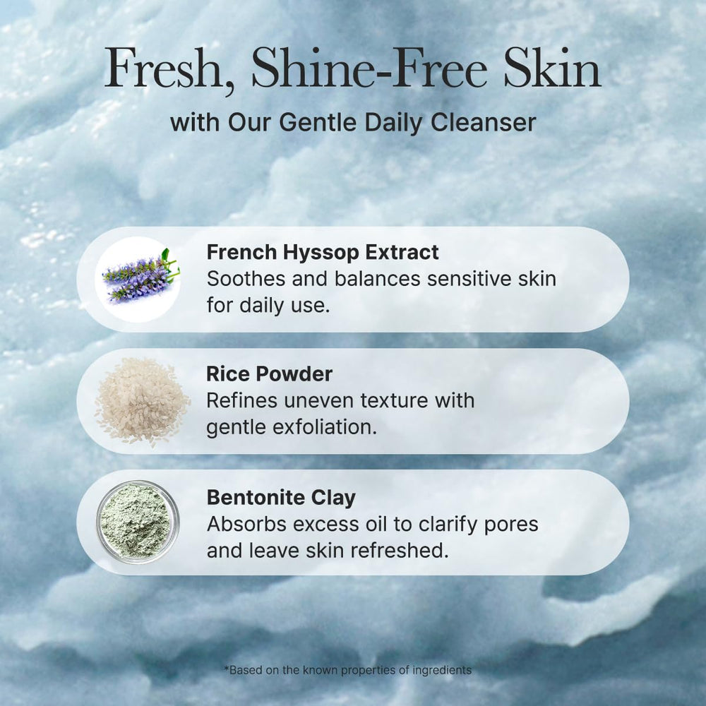 ARENCIA Hyssop Brightening Scrub splash-wash demonstrates rinsing away impurities without drying