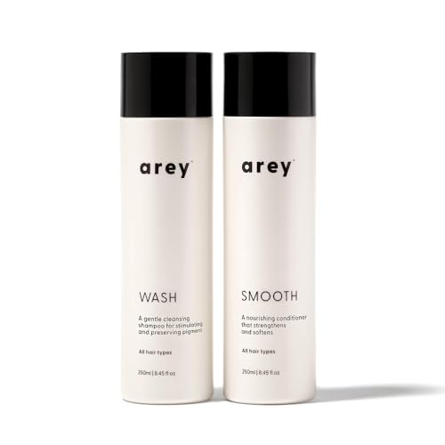 Arey Shower Duo pump bottle closeup highlighting easy daily application