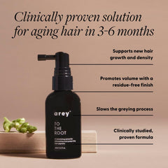 Arey To The Root Hair Serum pump-dispense enables precise scalp application.