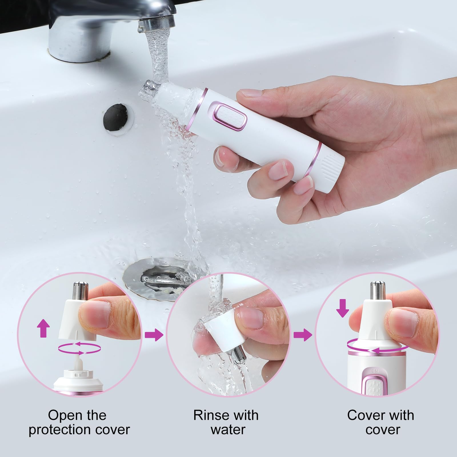 AREYZIN nose hair trimmer washable head for easy cleaning