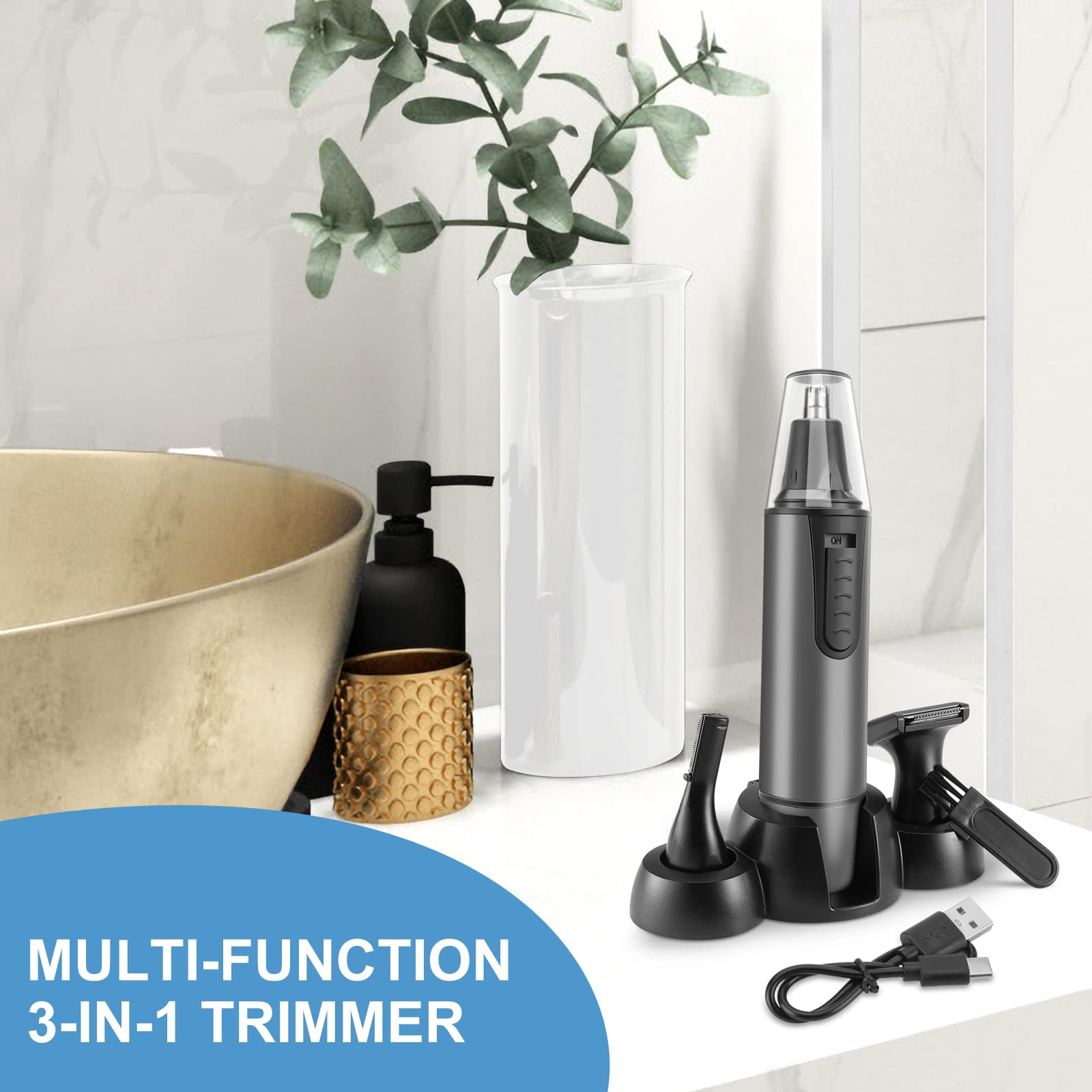 AREYZIN 3-in-1 trimmer heads for versatile grooming.