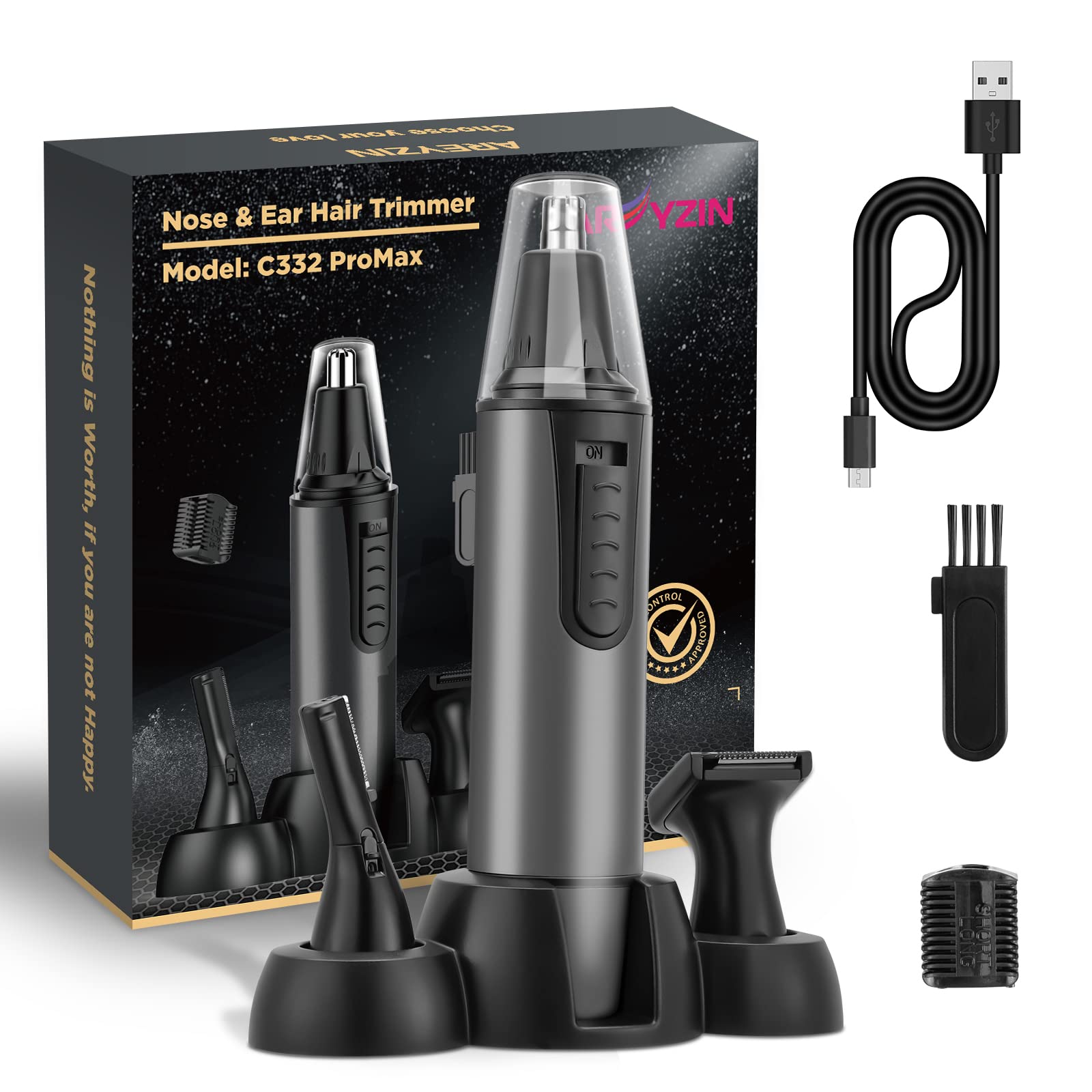 AREYZIN nose hair trimmer close-up for quick, painless grooming.