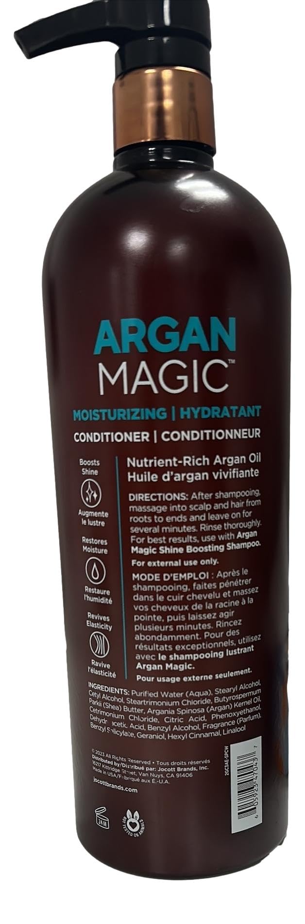 Argan Magic 32 oz bottle offers family-size value for multiple uses.