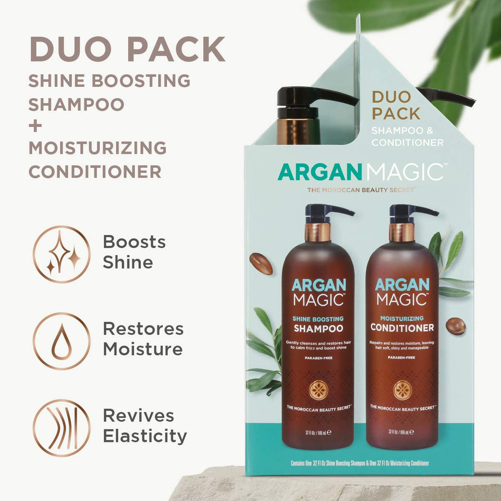 Argan Magic Moisturizing Conditioner detangles hair and leaves a silky, manageable finish.
