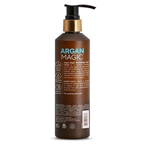 Argan Magic Nourishing Hair Cream dispense pump showing easy, controlled styling