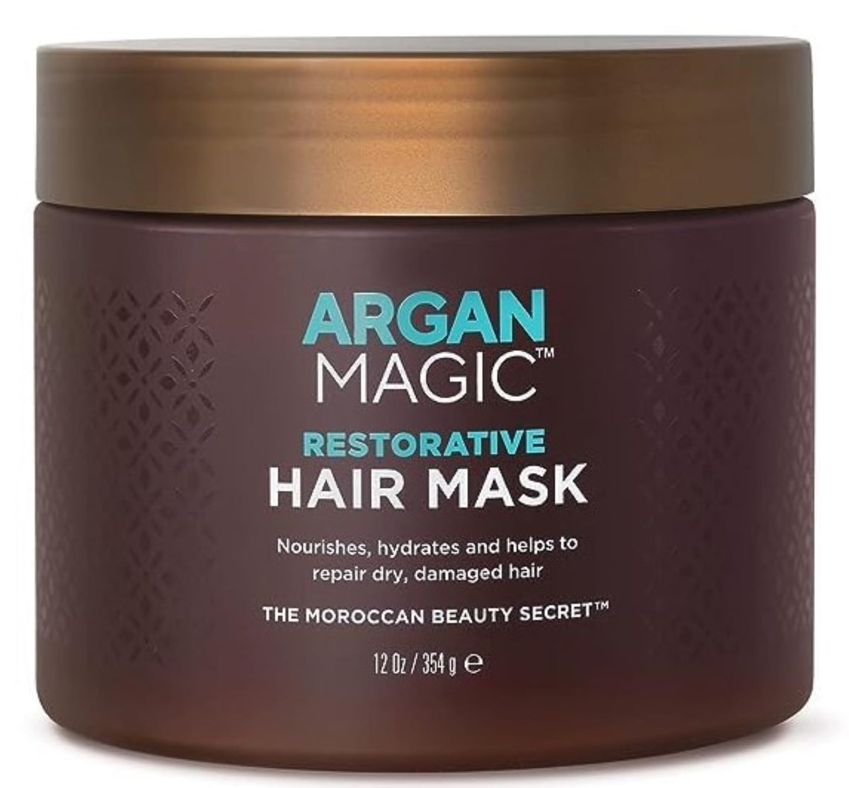 Argan Magic Restorative Hair Mask bottle pour for protein-rich conditioning and renewed elasticity