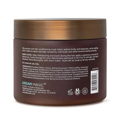 Argan Magic Restorative Hair Mask jar-open reveals creamy texture for deep hydration