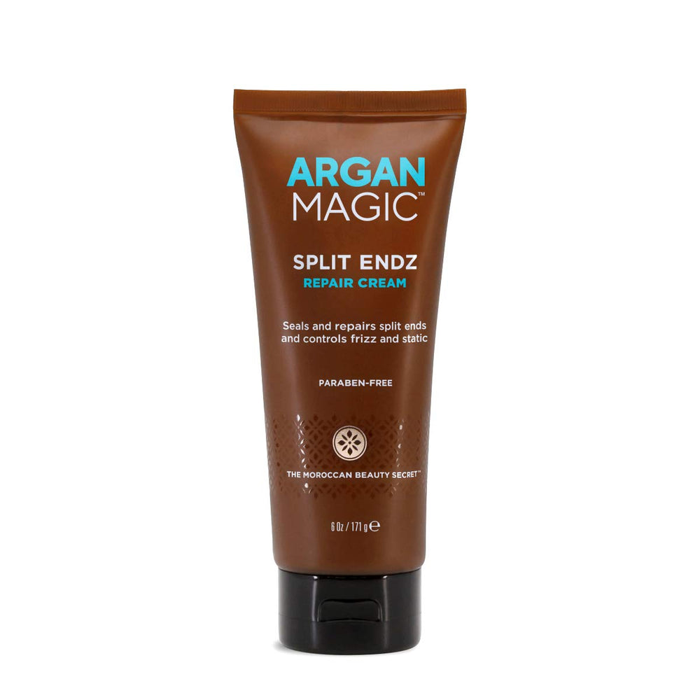 Argan Magic Split Endz Cream texture close-up showing rich, conditioning formula.