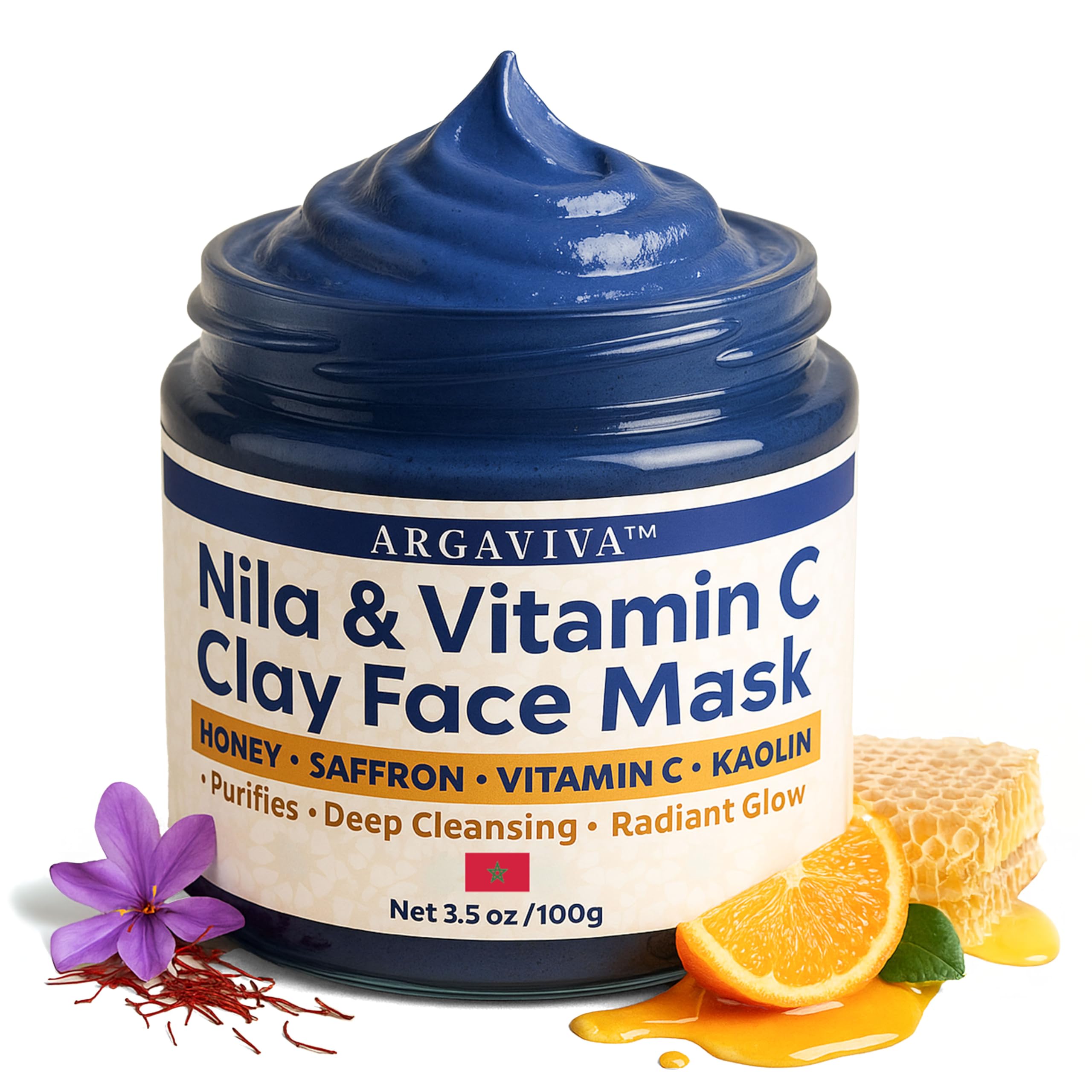 Argaviva Nila Vitamin C Brightening Mask bottle—creamy formula for radiant, even skin.
