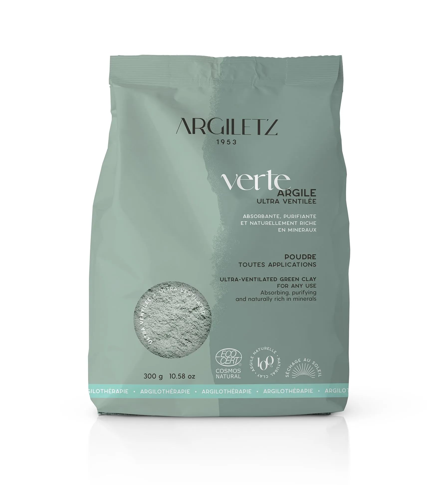 Argiletz Green Clay Ultra-Ventilated packshot—pure illite clay for purifying facial masks.