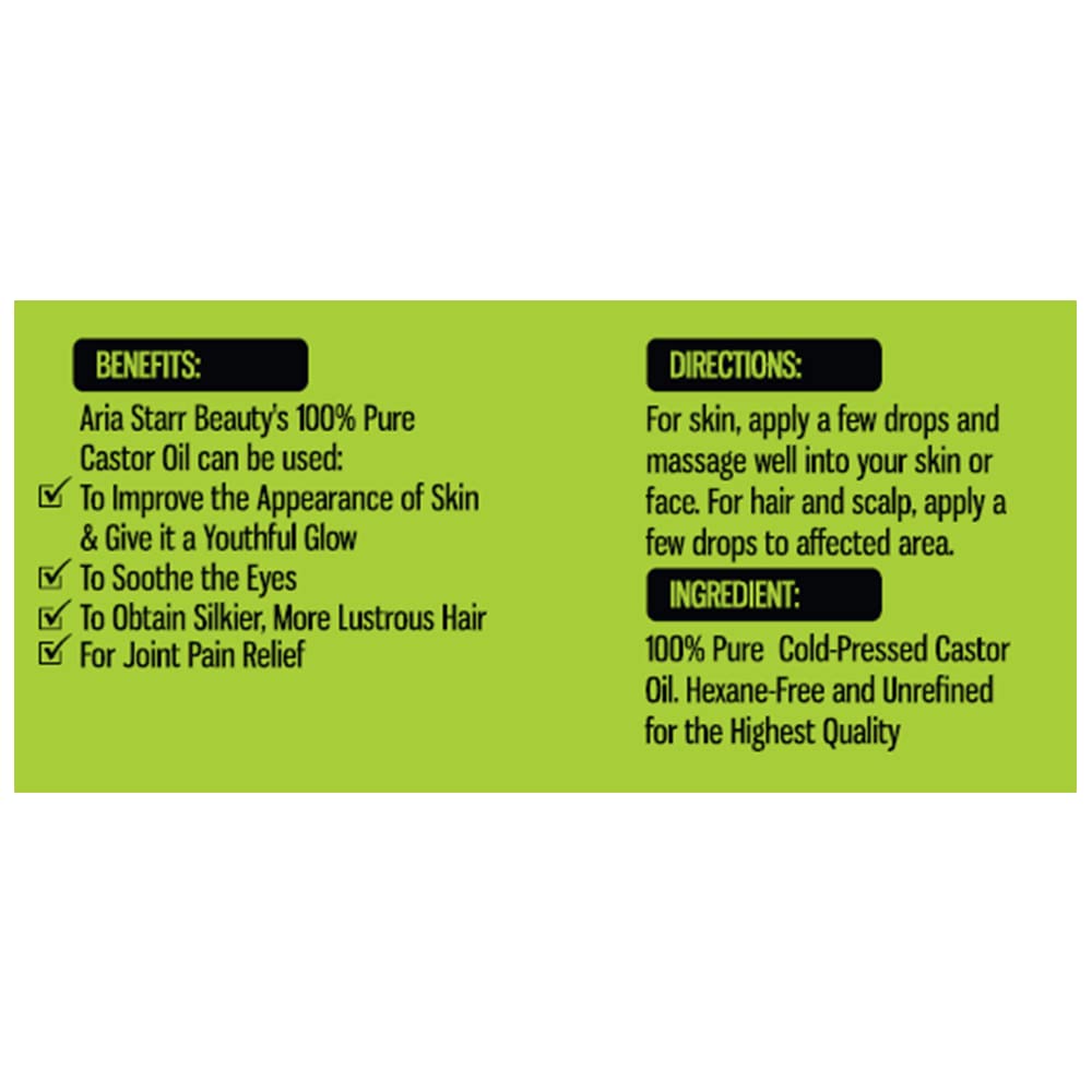 Aria Starr Castor Oil eyebrow and eyelash care potential boost.