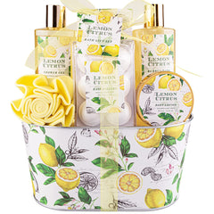 ArioseMonde bath gift set basket in metal bucket for stylish bathroom organization
