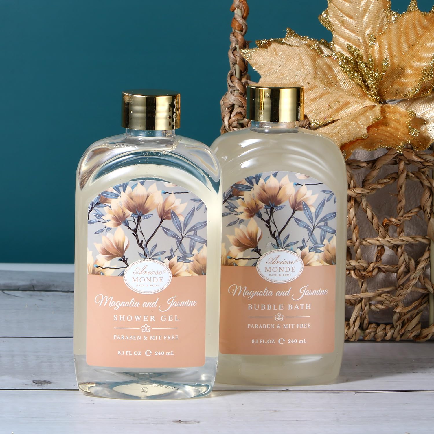 ArioseMonde body lotion bottle showing nourished skin benefits