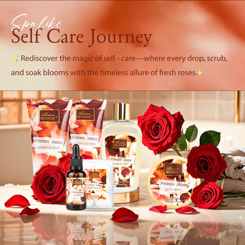 ArioseMonde Fresh Rose Spa Gift Set bath oil texture for pampering bath