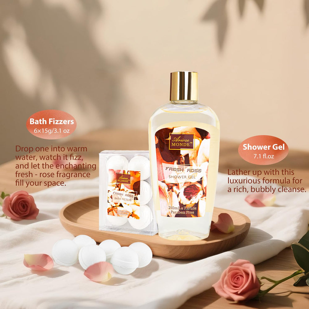 ArioseMonde Fresh Rose Spa Gift Set bath salts, aromatic soak for calm evenings