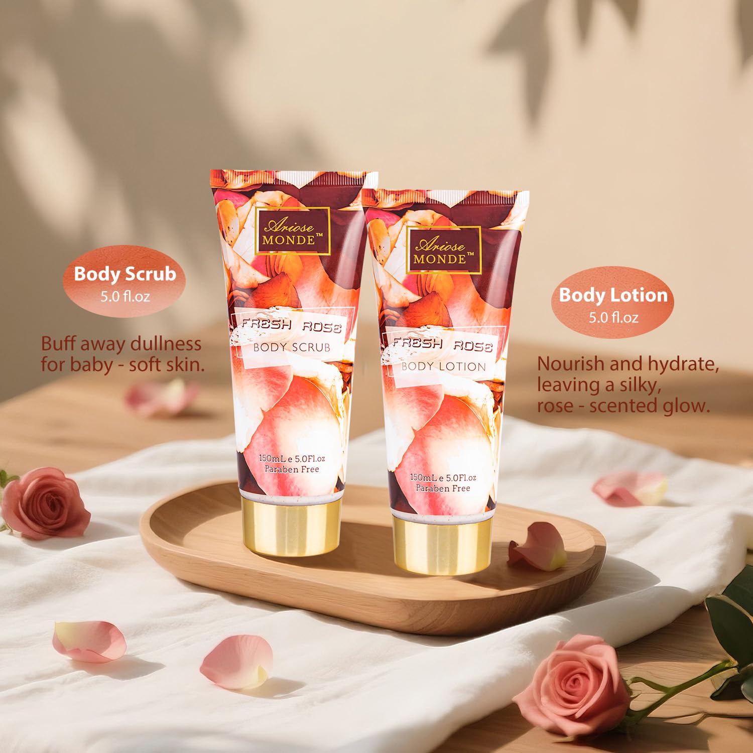 ArioseMonde Fresh Rose Spa Gift Set body lotion, hydrating for soft skin