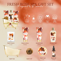 ArioseMonde Fresh Rose Spa Gift Set shower gel close-up, refreshing cleanse