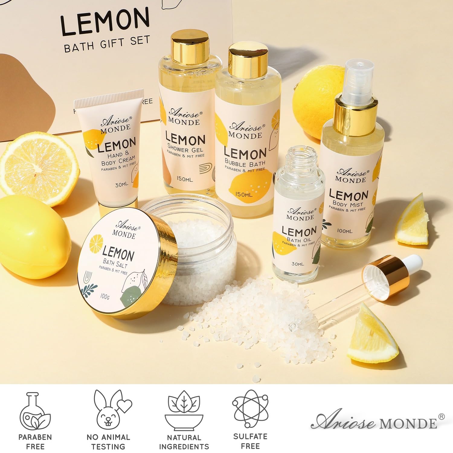 ArioseMonde lemon body cream image features hand and body nourishment.