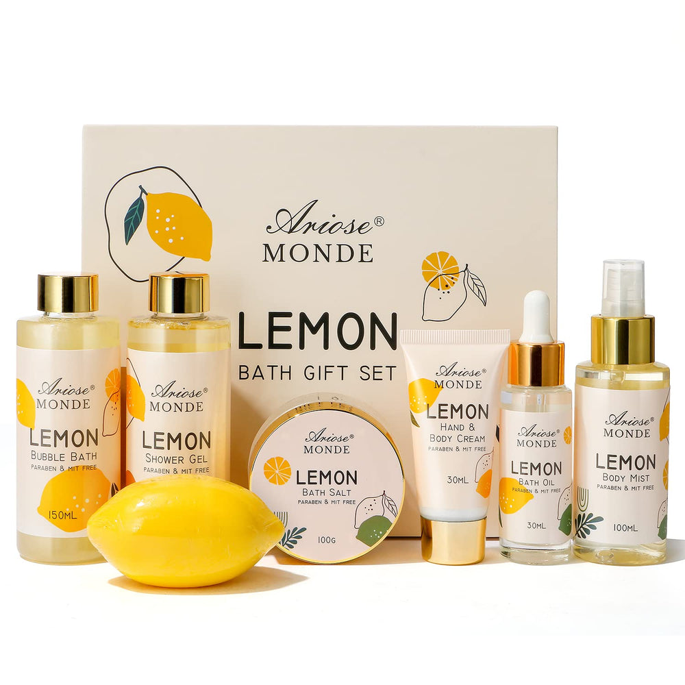 ArioseMonde lemon-scent gift box featuring shower gel for a refreshing morning routine.