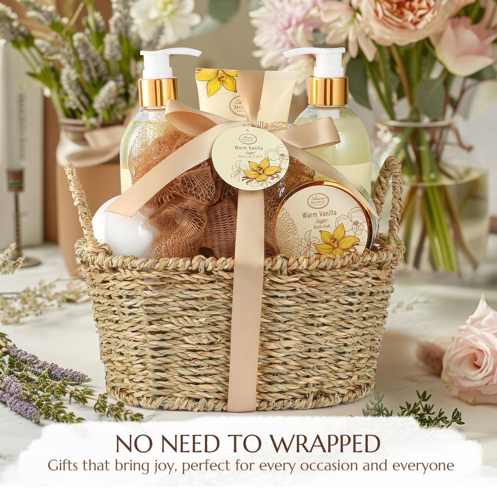 ArioseMonde Warm Vanilla Sugar Bubble Bath bottle mid-fizz for relaxing soak