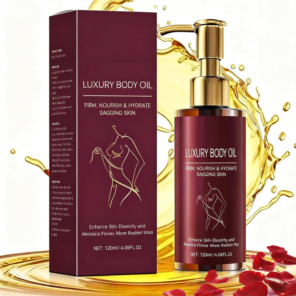 ARIYE Body Firming Oil bottle pour demonstrates quick absorption and smooth skin.
