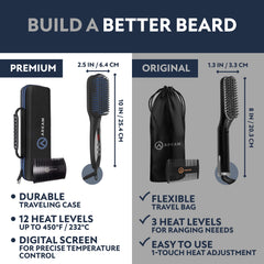 Arkam beard straightener heat dial close-up showing temperature control