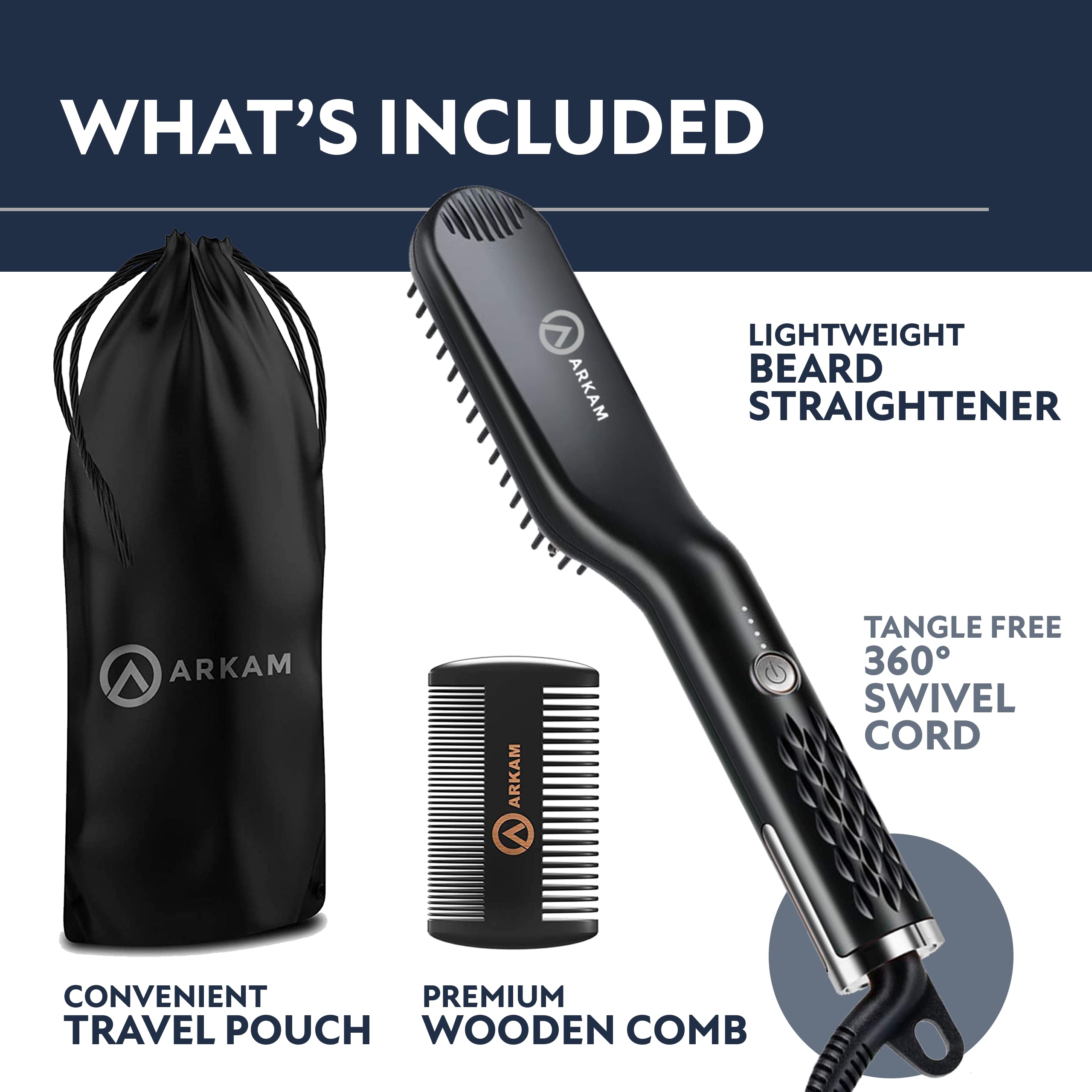 Arkam travel bag kit showing portable beard grooming set