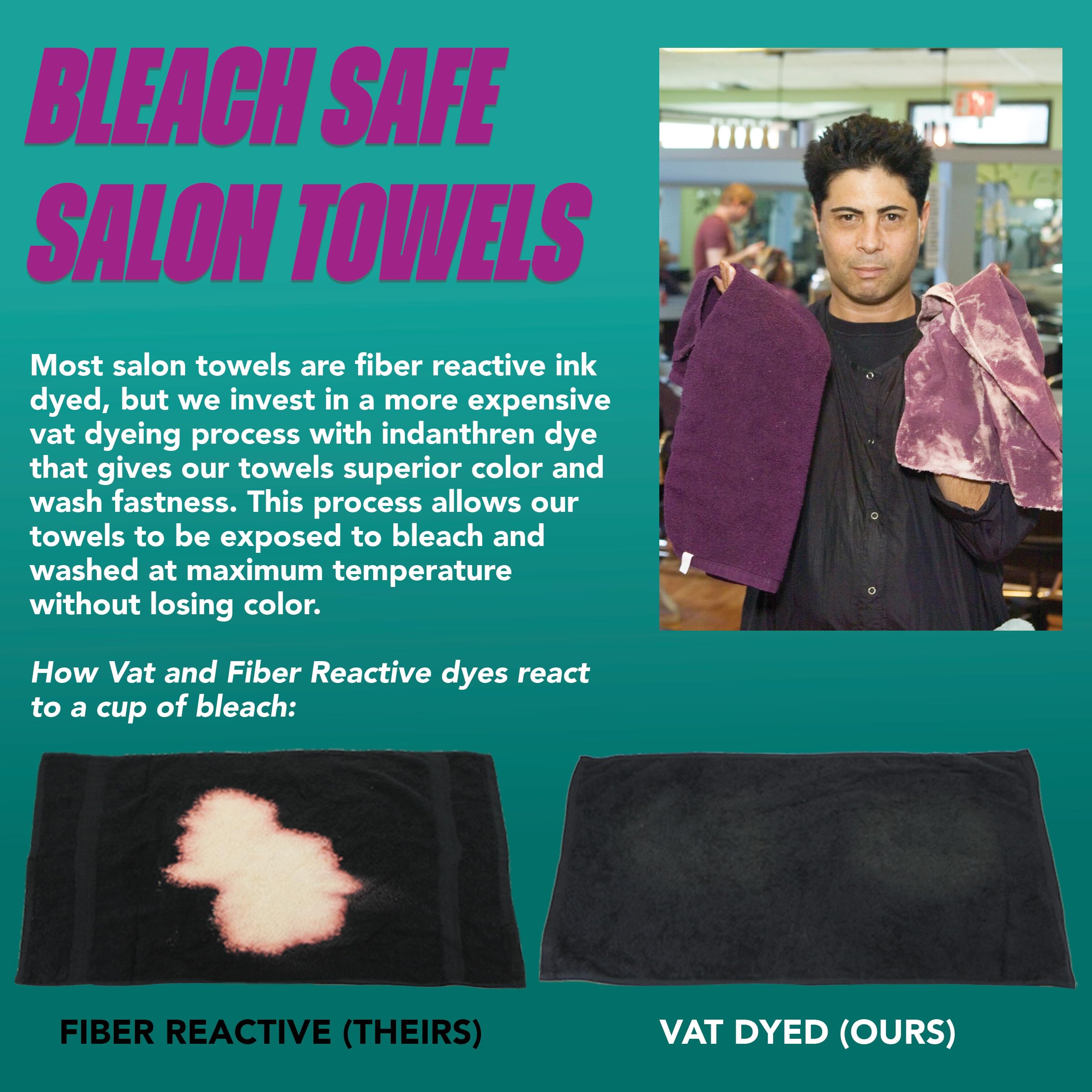 Bleach-safe Arkwright towels withstand high-temperature washes without fading color
