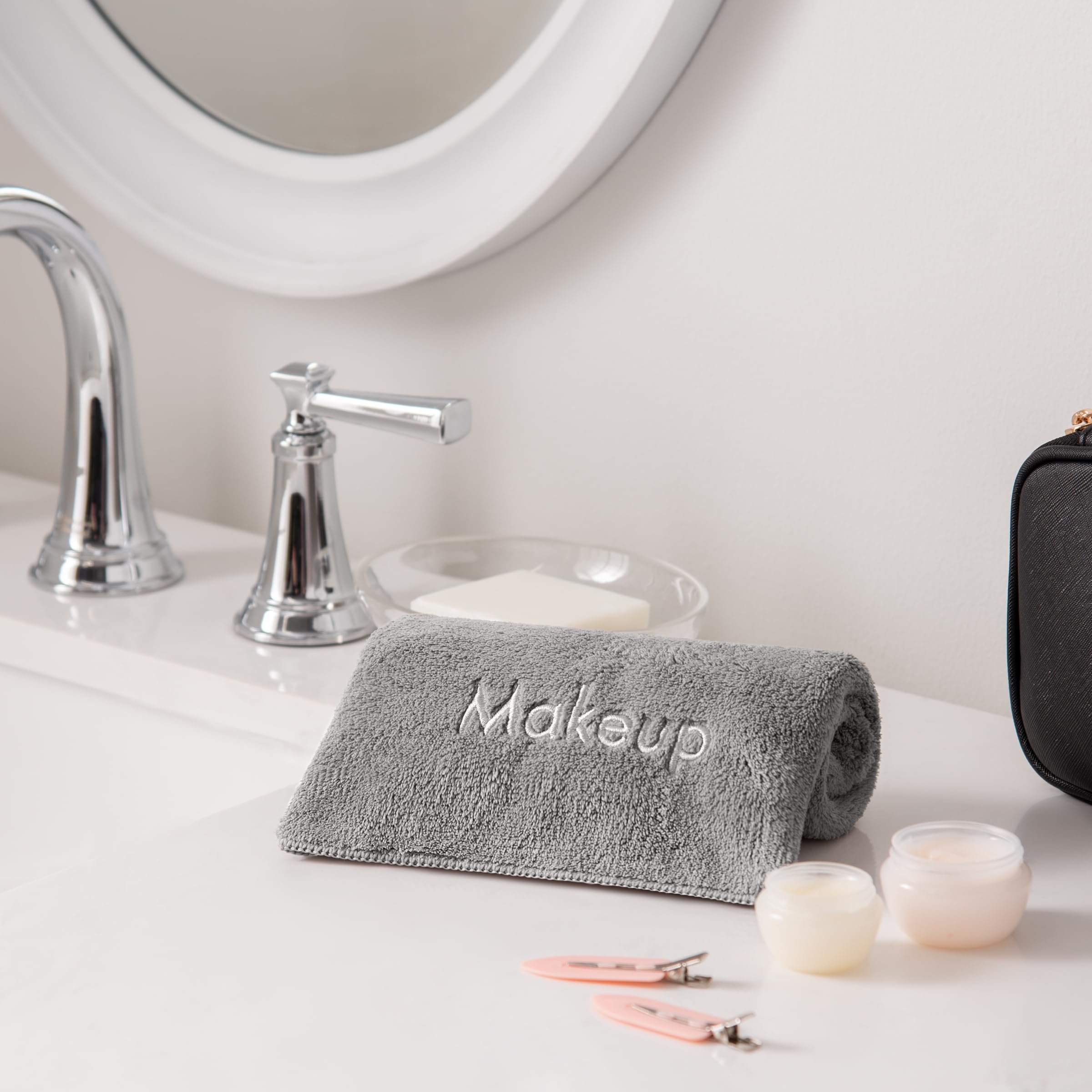 Arkwright makeup remover cloths six-pack offer plush texture for efficient facial cleansing.