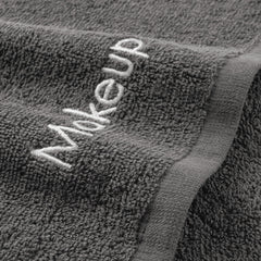 Arkwright Makeup Towels bathroom-shelf-display emphasizes grey color that hides occasional stains better over time.