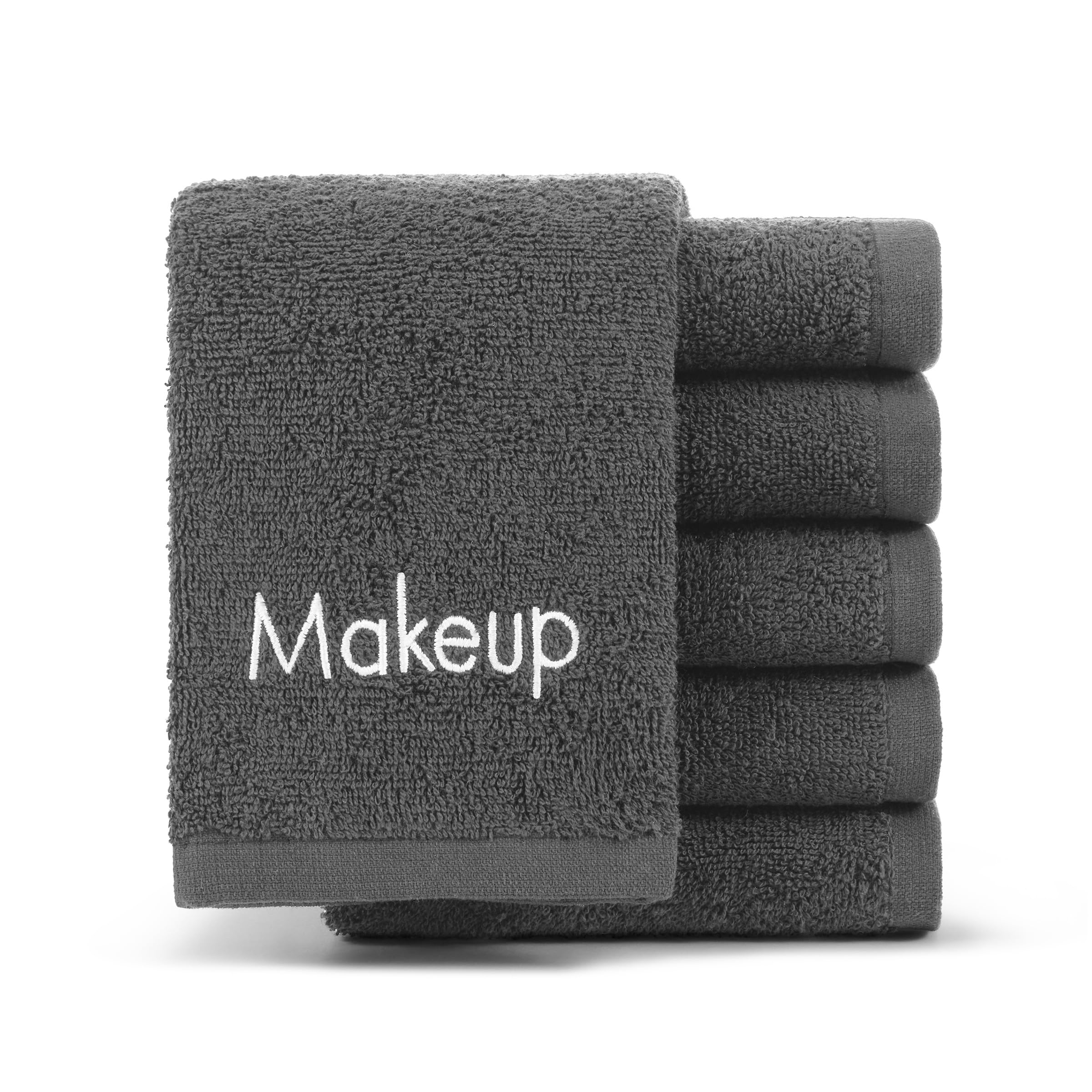 Arkwright Makeup Towels folded grey offer gentle face cleansing with soft cotton for daily makeup removal.