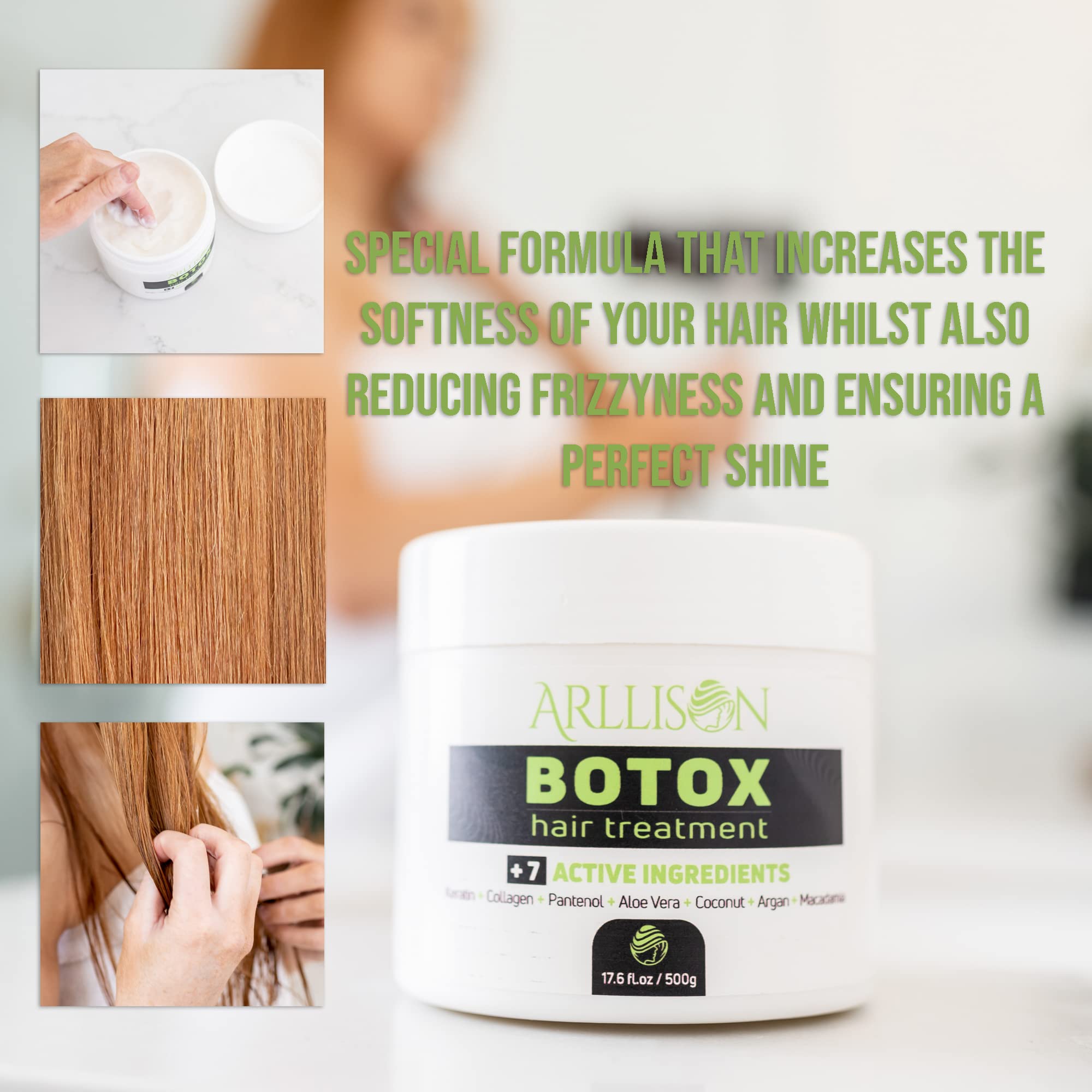 Arllison Botox Hair Treatment on wet hair ready for deep hydration