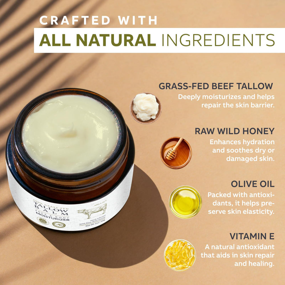Arlun honey balm texture closeup highlights whipped, skin-nourishing consistency.