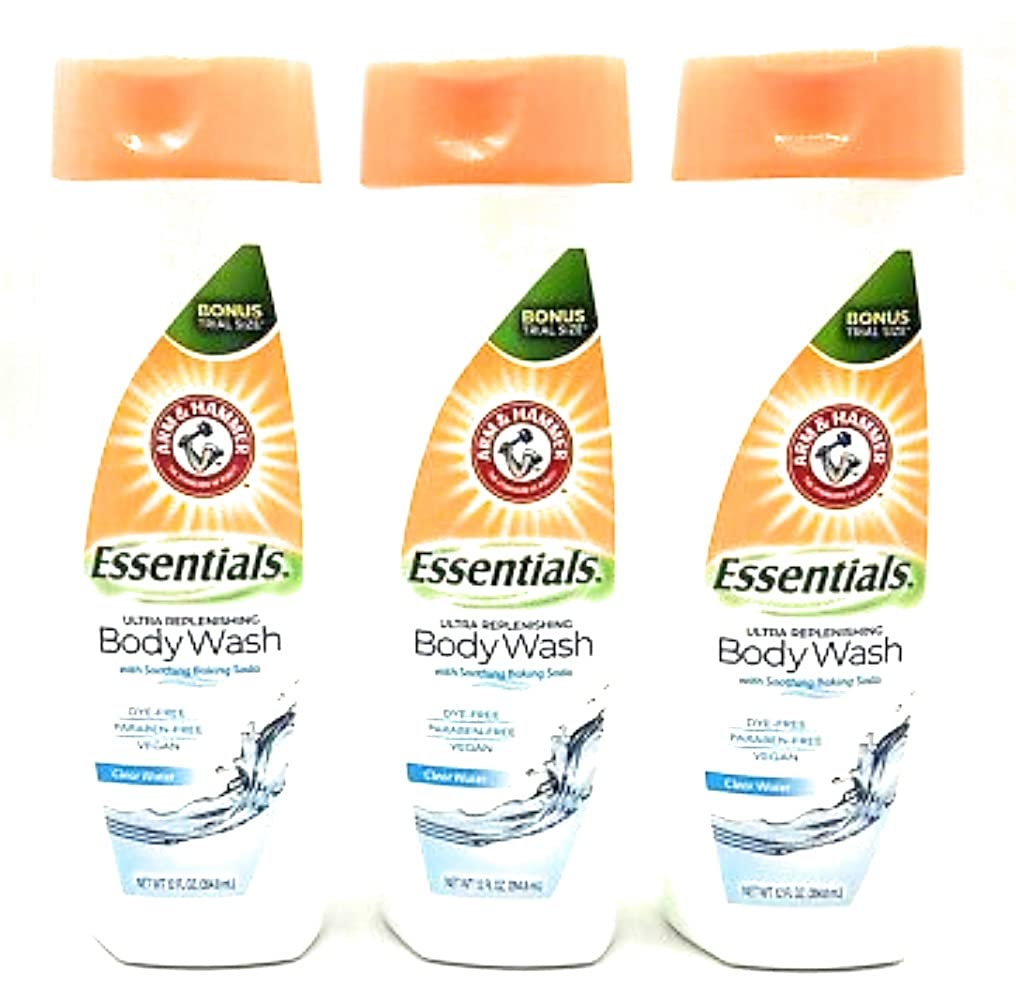 Arm & Hammer Clear Water Ultra Moisturizing bottle front shows dye-free hydration for daily cleansing.