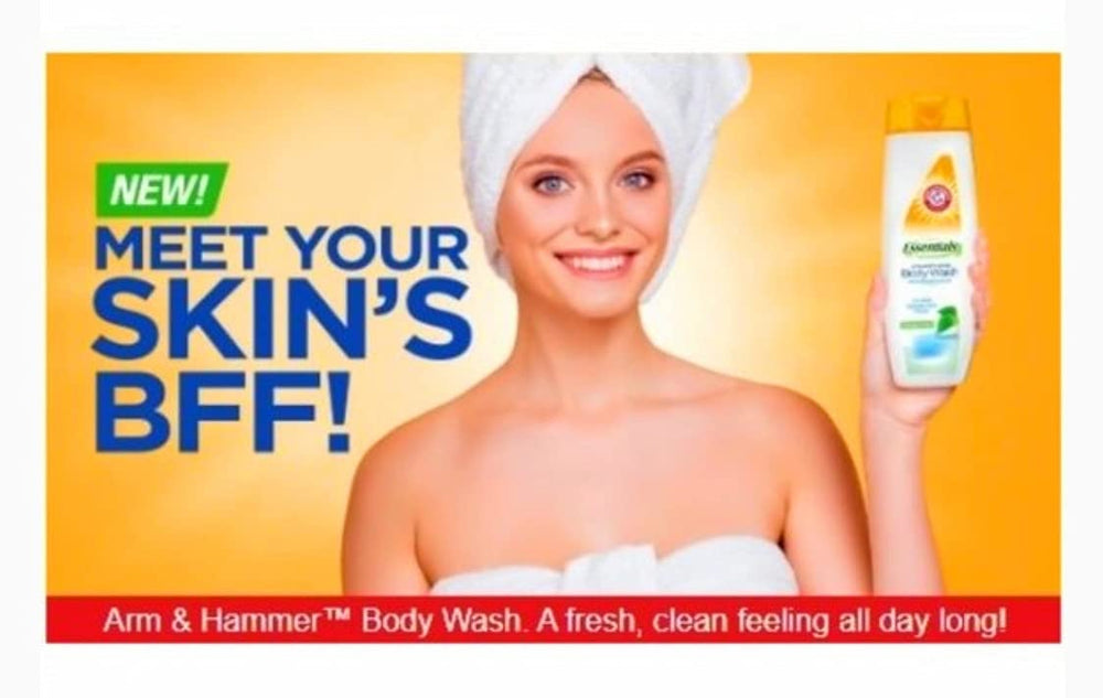 Arm & Hammer Clear Water texture closeup highlights skin-friendly formula for sensitive skin.