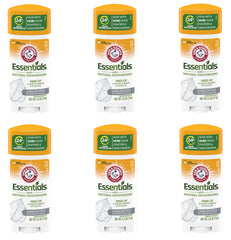 Arm & Hammer Essentials solid deodorant unscented packaging highlights fragrance-free, aluminum-free protection.