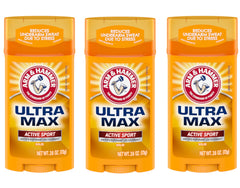 Arm & Hammer UltraMax Active Sport 3-pack bottle for all-day protection during workouts.
