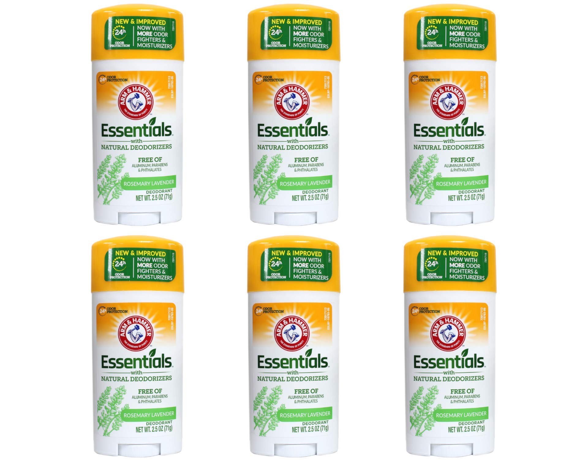 Arm & Hammer Essentials Natural Deodorant Fresh stick 6-pack keeps underarms odor-free all day.