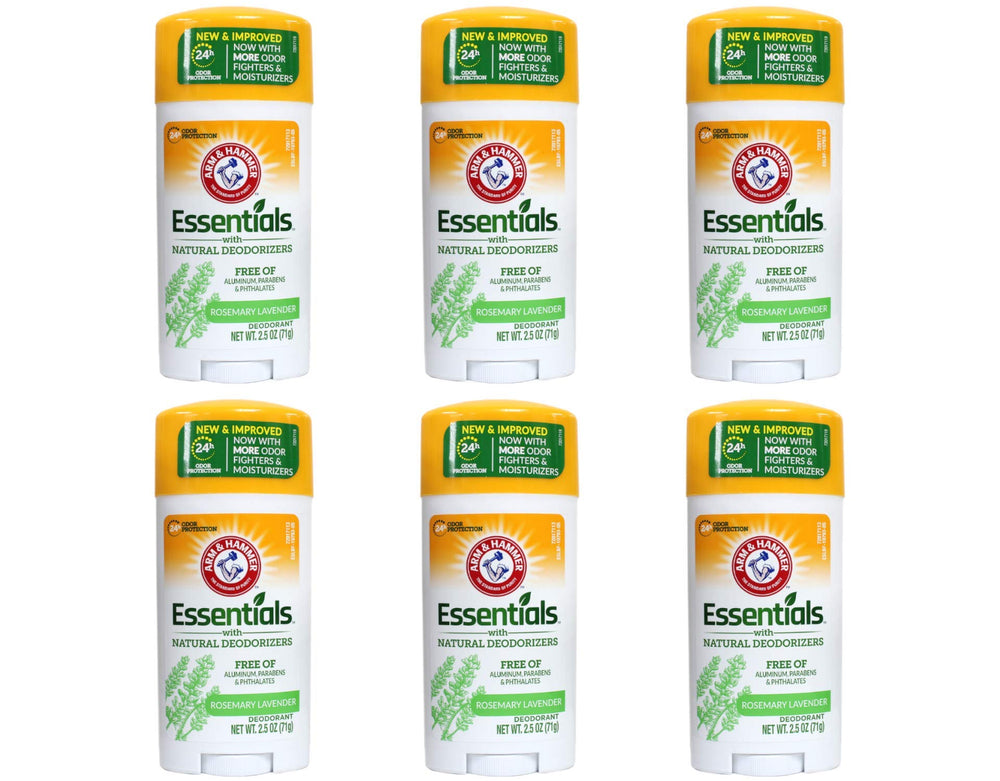 Arm & Hammer Essentials Natural Deodorant Fresh stick 6-pack keeps underarms odor-free all day.
