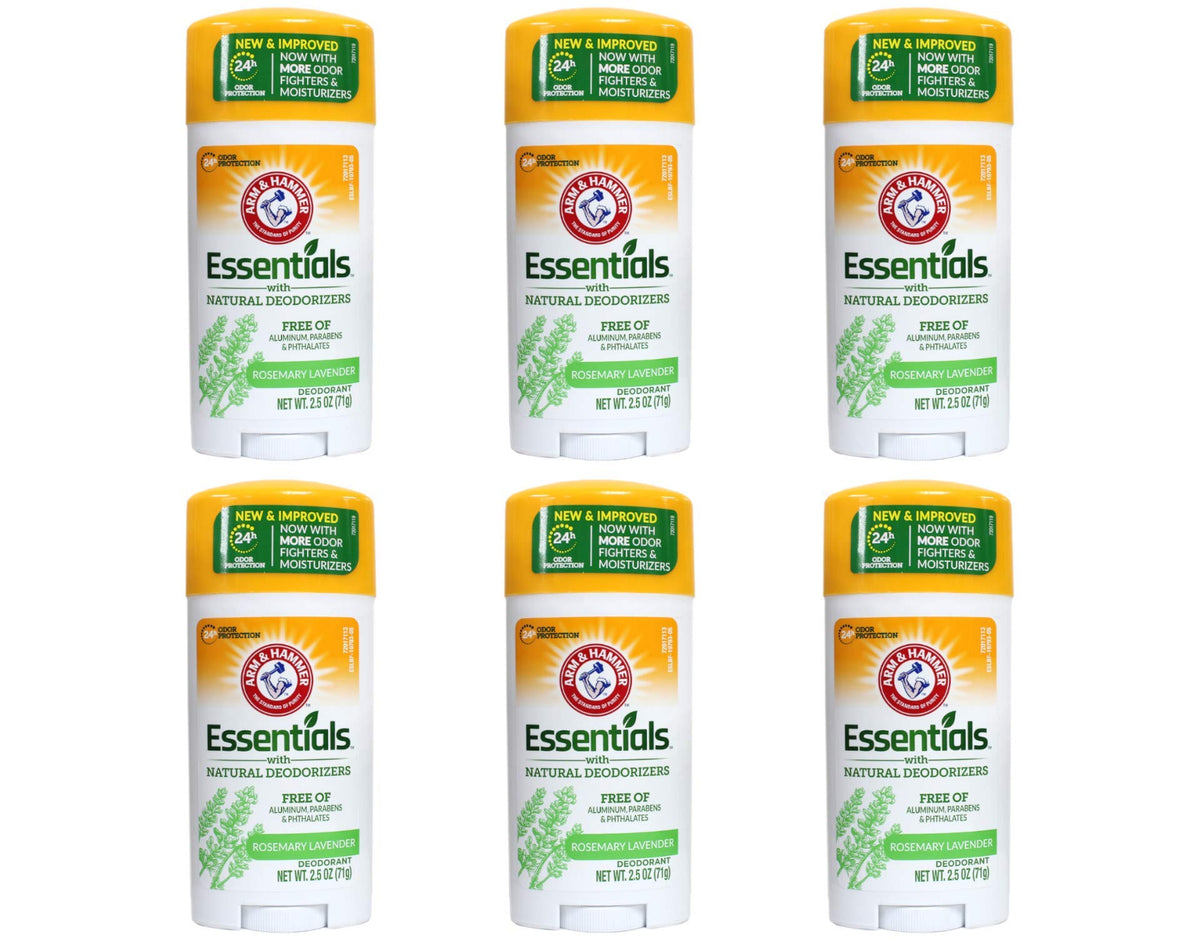 Arm & Hammer Essentials Natural Deodorant Fresh stick 6-pack keeps underarms odor-free all day.