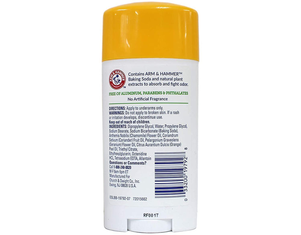 Arm & Hammer Essentials Unscented Deodorant stick closeup – aluminum-free odor control