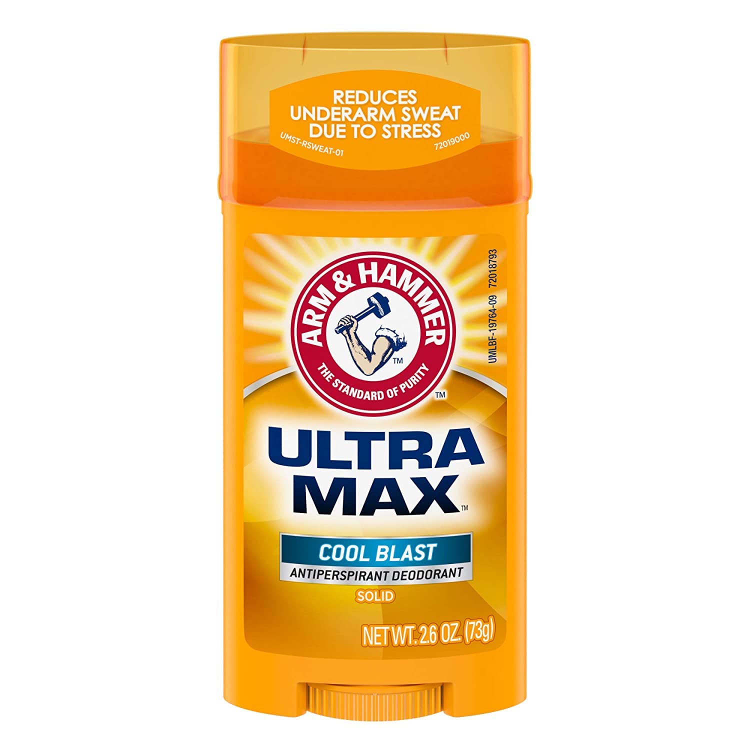 Arm and Hammer Ultramax Cool Blast deodorant stick 6-pack for daily freshness.