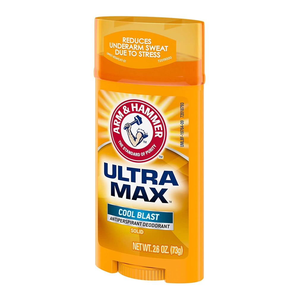 Arm and Hammer Ultramax Cool Blast in-use shot showing dry, refreshed underarms.