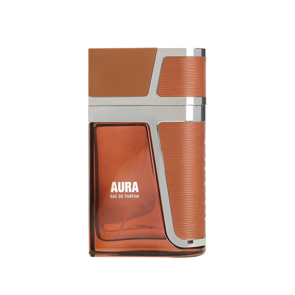 Armaf Aura amber-tones highlight warm base notes of musk and sandalwood