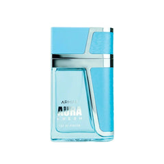 Armaf Aura Fresh spray action shot highlighting masculine vibe for everyday use.