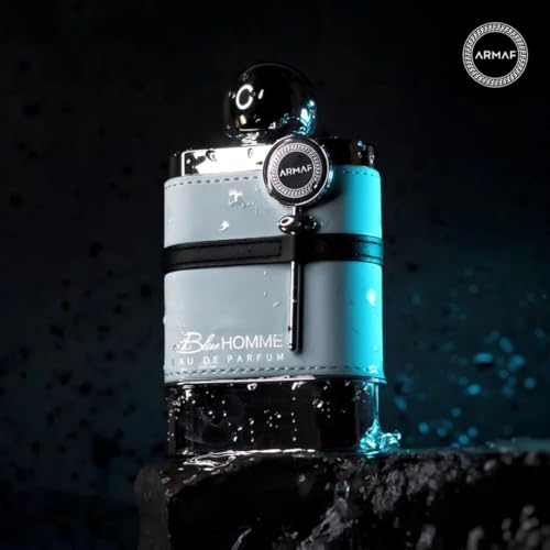 Armaf Blue Homme EDT bottle back shows masculine profile and packaging for daily wear.