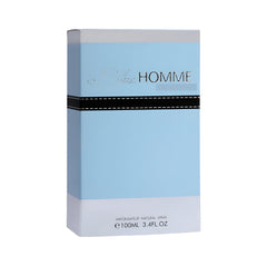 Armaf Blue Homme EDT spray angle demonstrates easy casual application for everyday use.