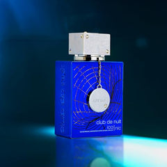 Armaf Club de Nuit Blue Iconic bottle side, sleek design for effortless everyday use.