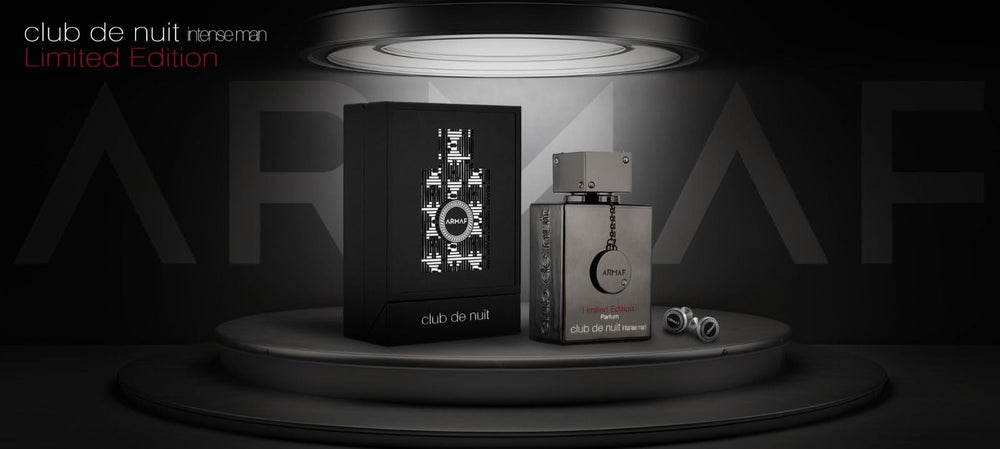Armaf Club De Nuit Intense Limited Edition cufflinks gift set shown beside the bottle