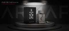 Armaf Club De Nuit Intense Limited Edition cufflinks gift set shown beside the bottle